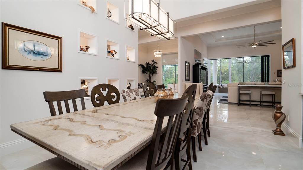 Dining Room with built-in Art Niches.