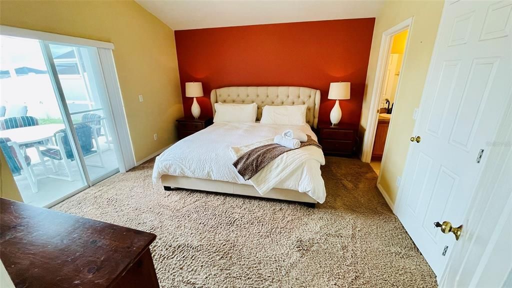 Master Bedroom with direct access to pool area