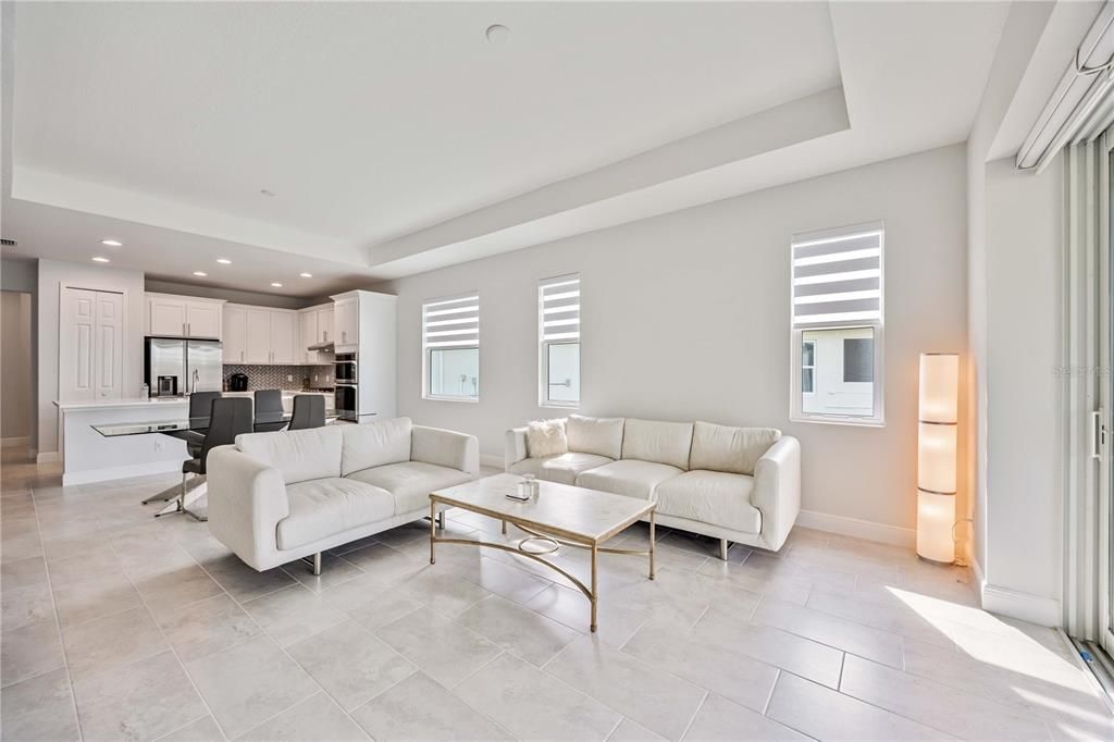 Main living area with access to the kitchen