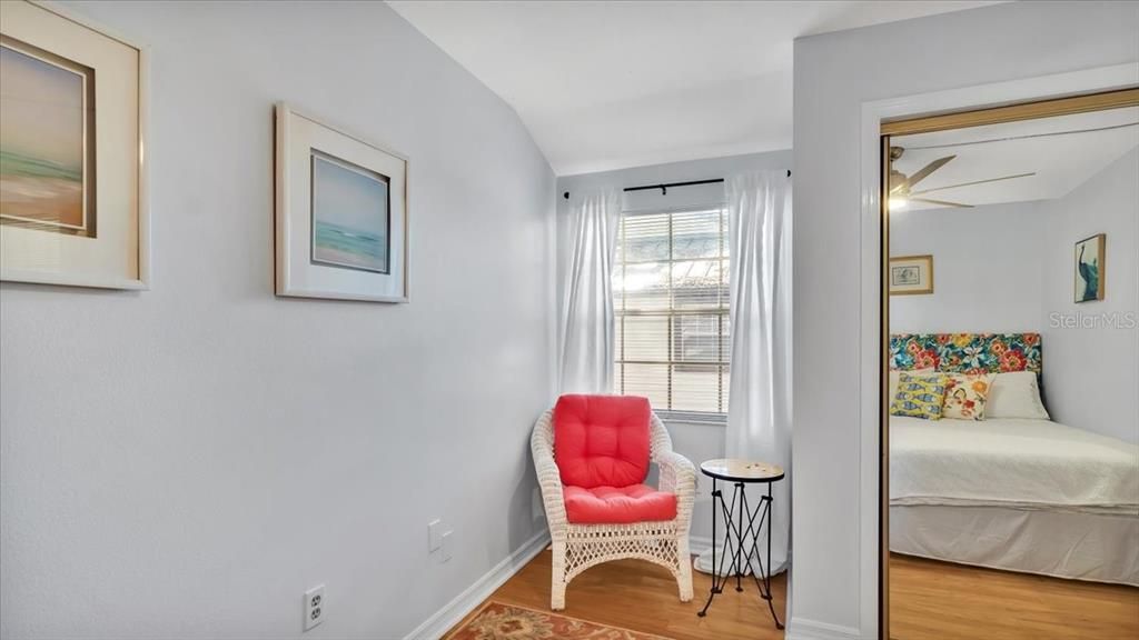 Second bedroom reading nook and closet.