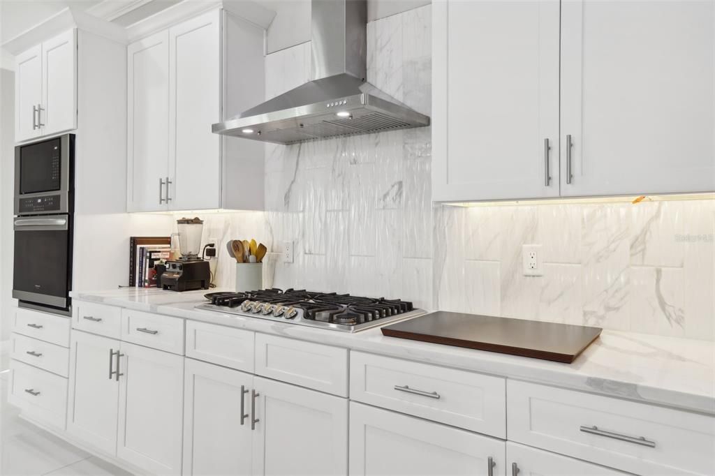 Gas range and undermount lighting