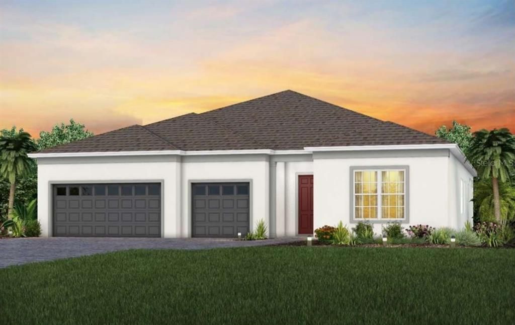 Exterior Design. Artistic rendering for this new construction home. Pictures are for illustrative purposes only. Elevations, colors and options may vary.