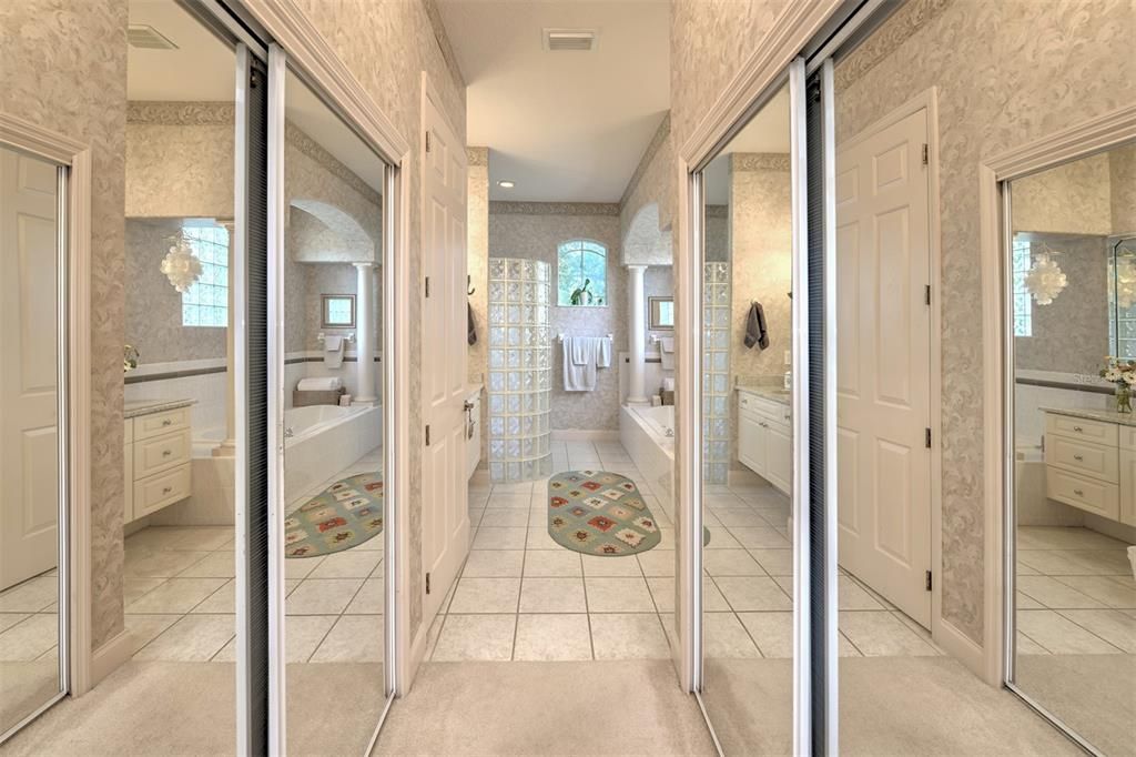 Dual walk-in closets