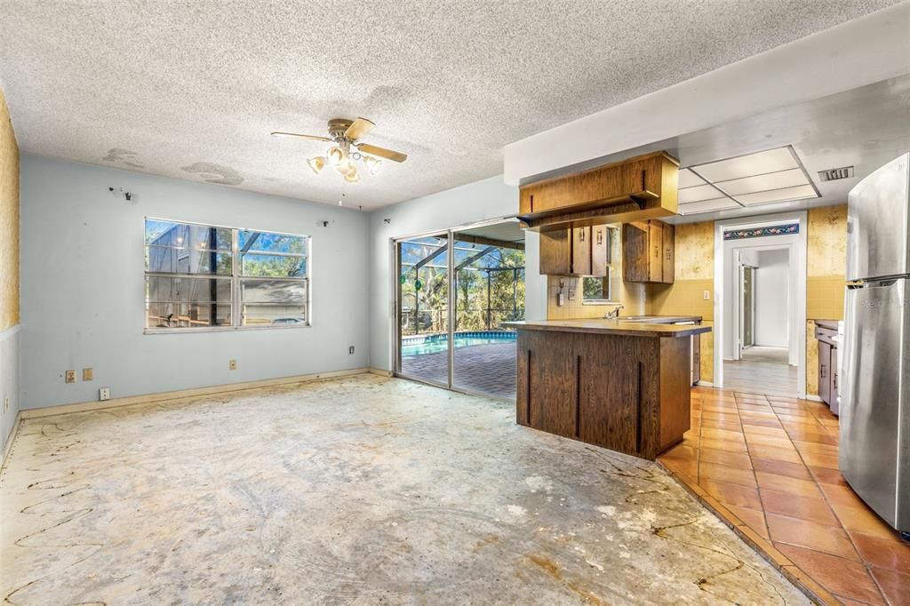 Second living space off kitchen