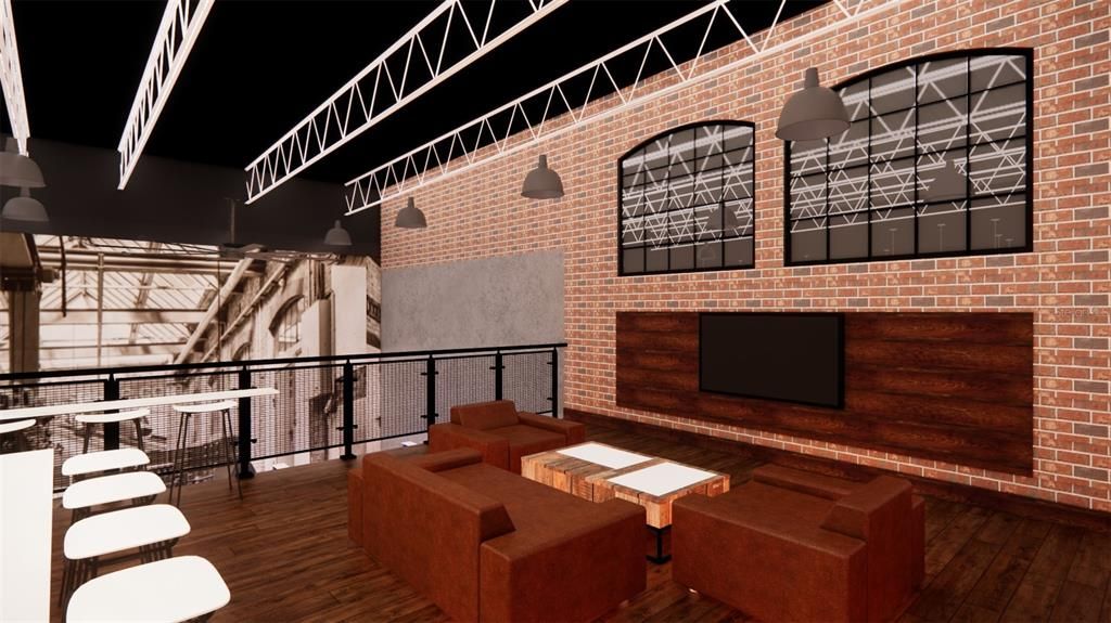 Rendering showing mezzanine loft area.. virtual photo