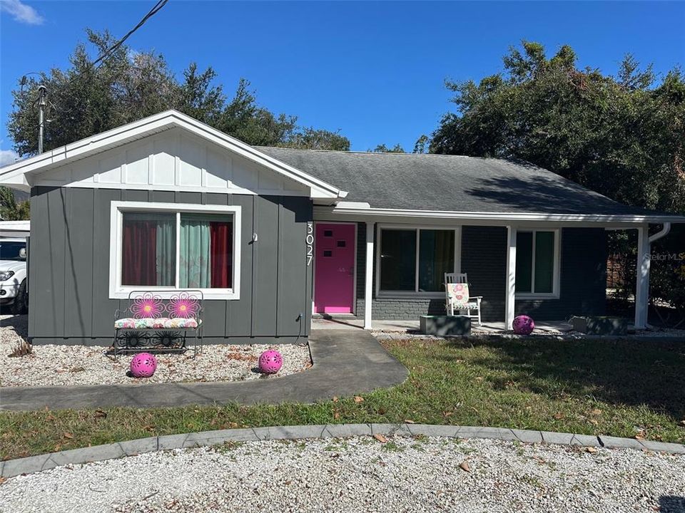 Front of the property facing south