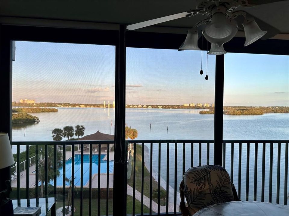 View of Pool and Little Sarasota Bay from the Breakfast Nook