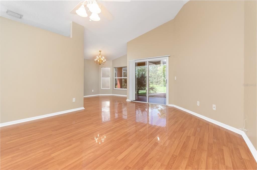 Living Room and Dining Room - Vaulted Ceilings