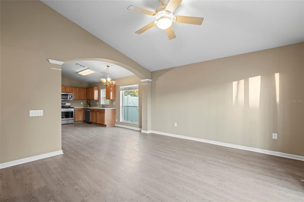 Family Room and Kitchen view