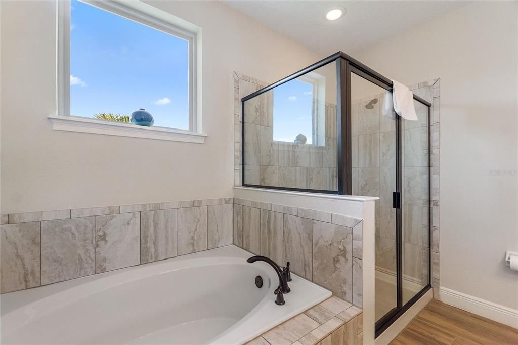 Enjoy the natural light shining in without worrying about who can see into the bathroom.