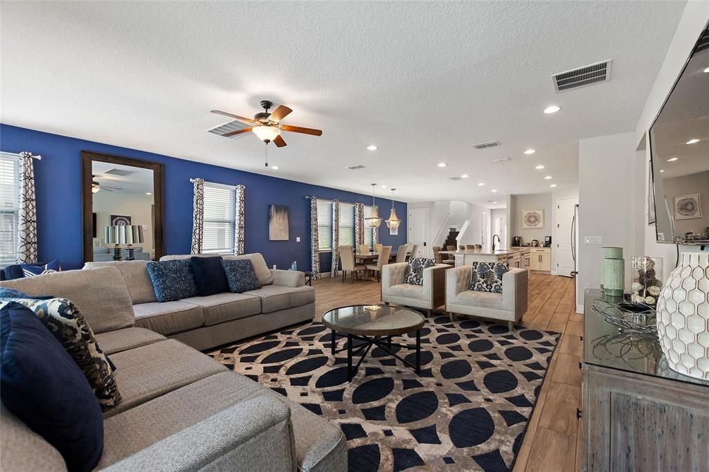 A view of the living room toward the front of the home.