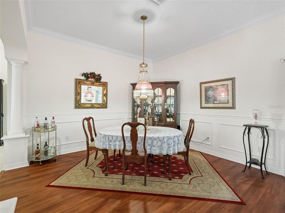 Very ample dining room space.