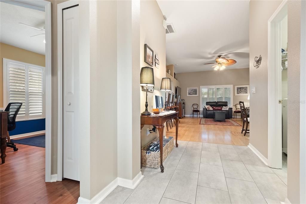 HALL VIEW INTO LIVING ROOM