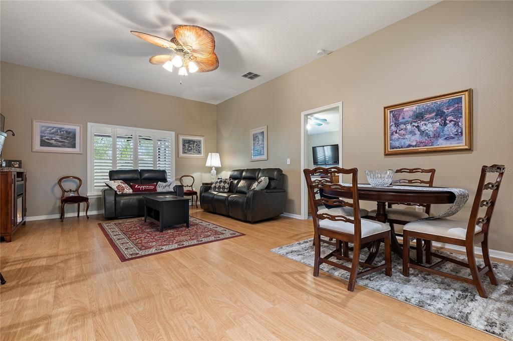 LIVING ROOM AND DINING AREA