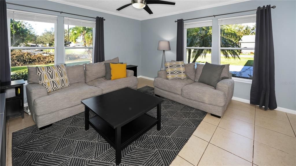 Living Room as seen from Hallway with Bedrooms!