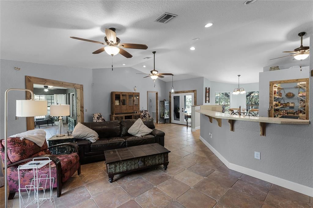 Living Room, View of Foyer and Front Doors