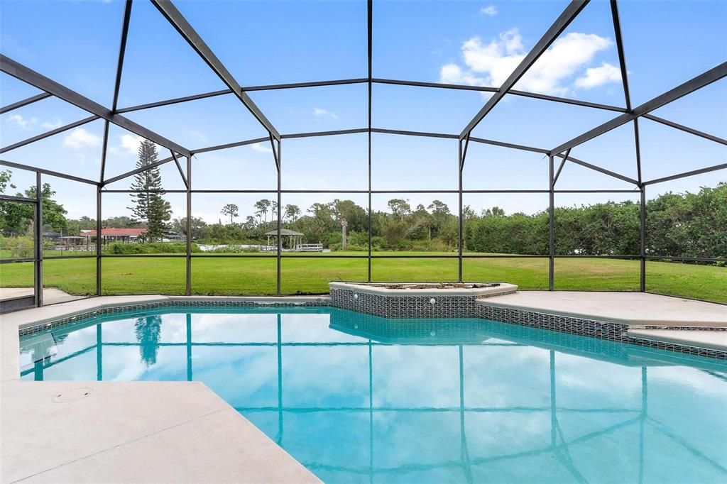 Pool Area with Backyard Views