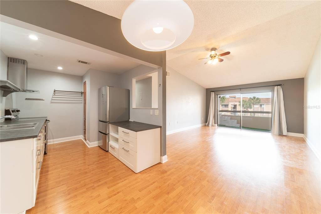 The open floor plan makes the unit feel spacious.