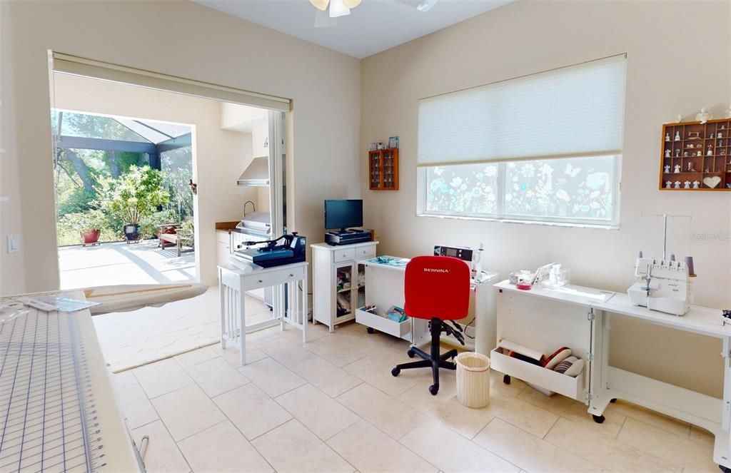 Guest bedroom 2 being used as sewing room