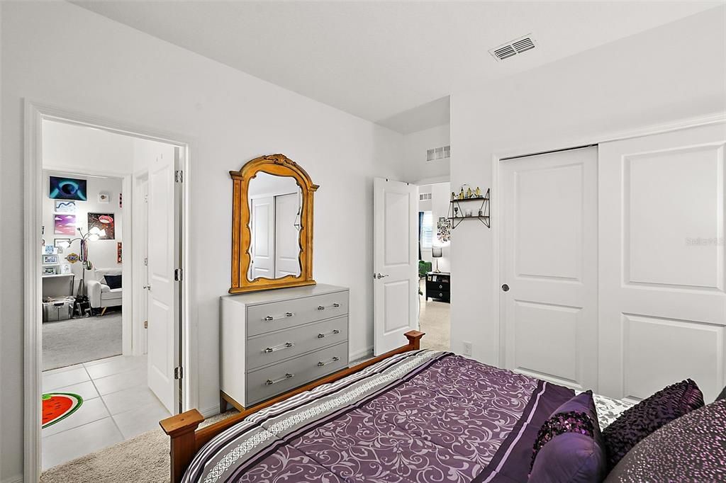 Upstairs bedroom #3 with attached jack and jill bathroom