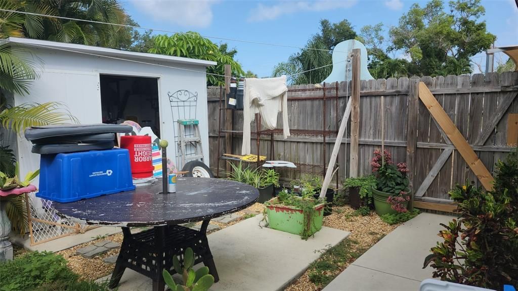 Shed and  west side patio