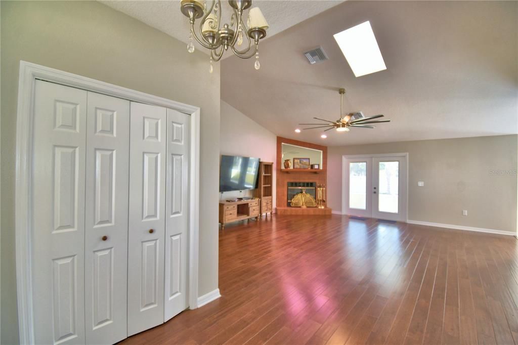 view from front door showing coat closet