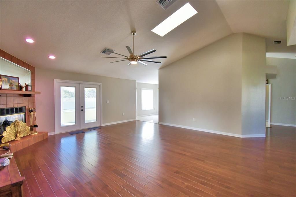 french door from great room to porch