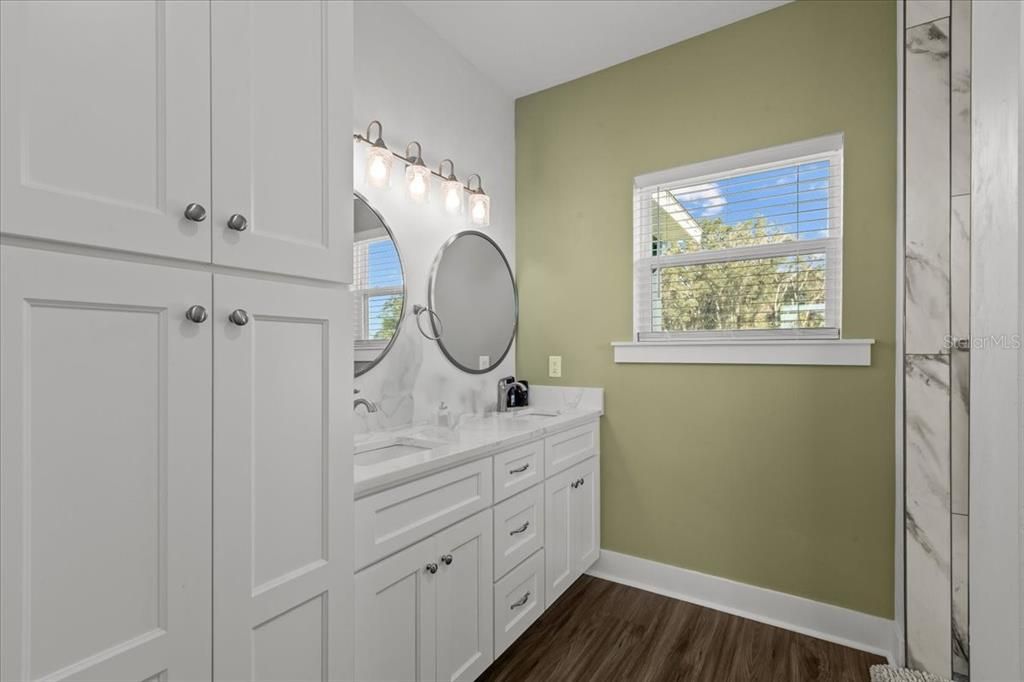 linen closet in master bath