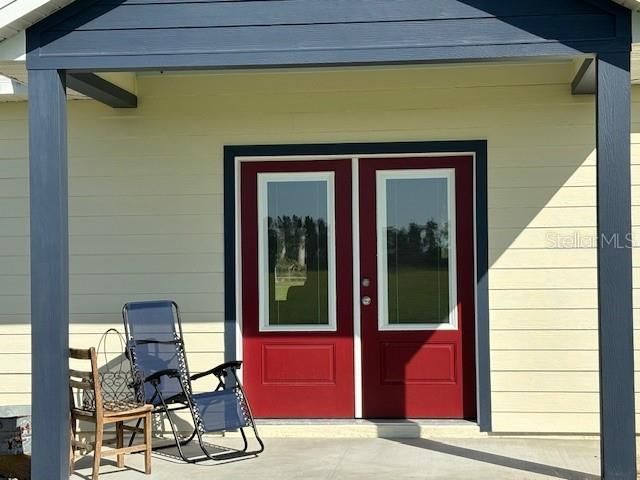 covered french door front entry