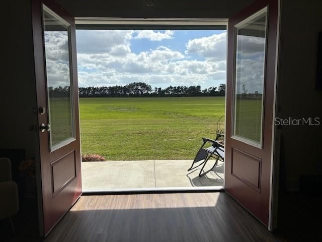 view from French door entry