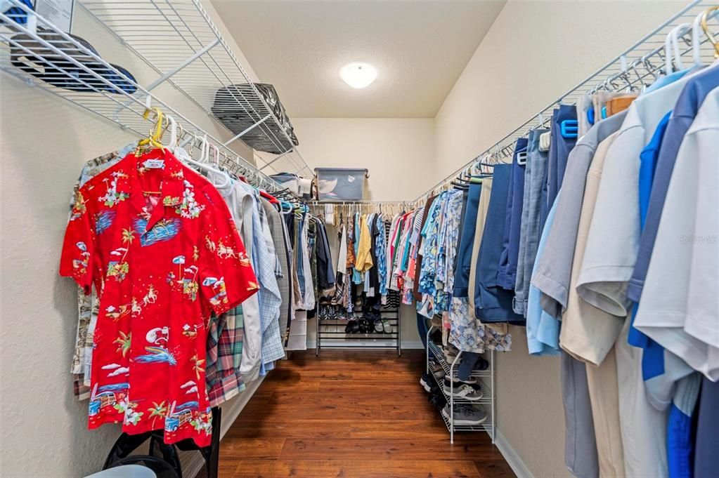 Owner's suite expansive walk-in closet.