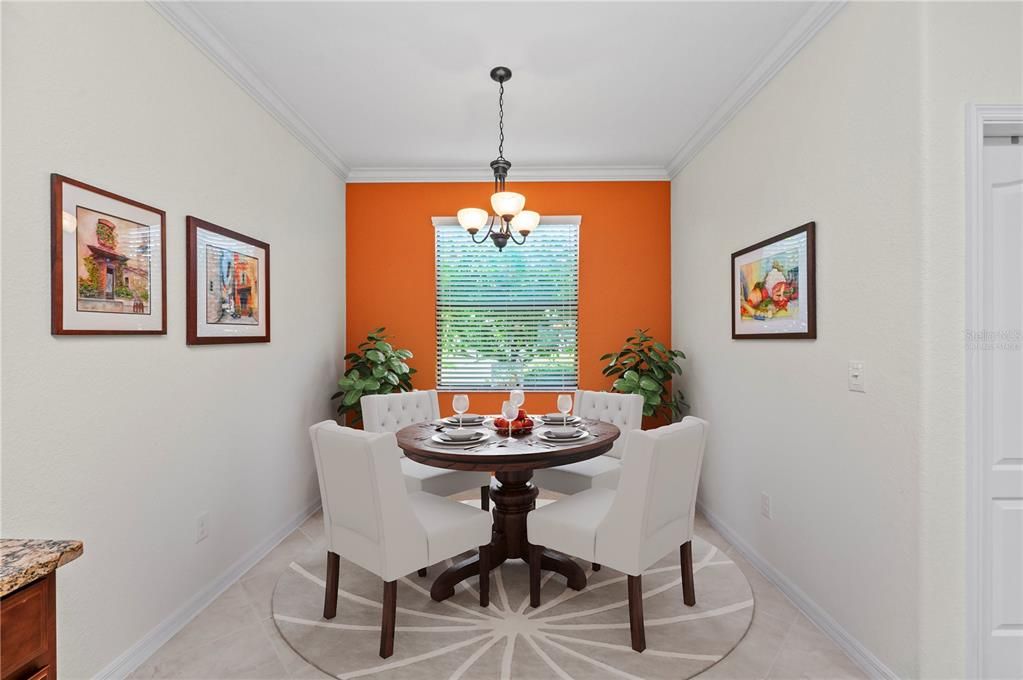 Virtually staged breakfast nook