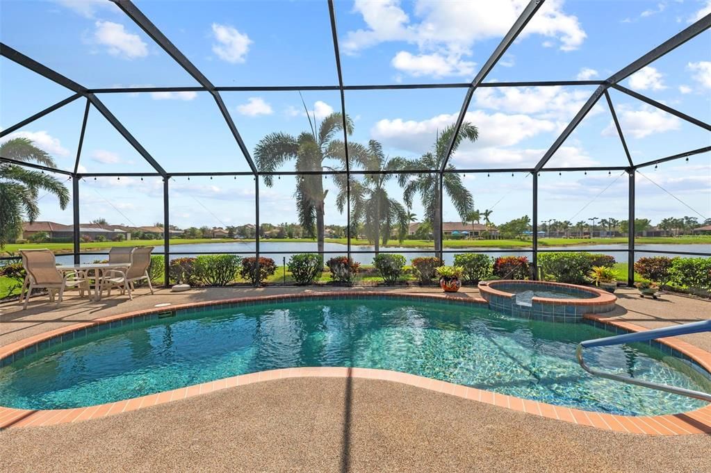 Lanai view of pool and lake