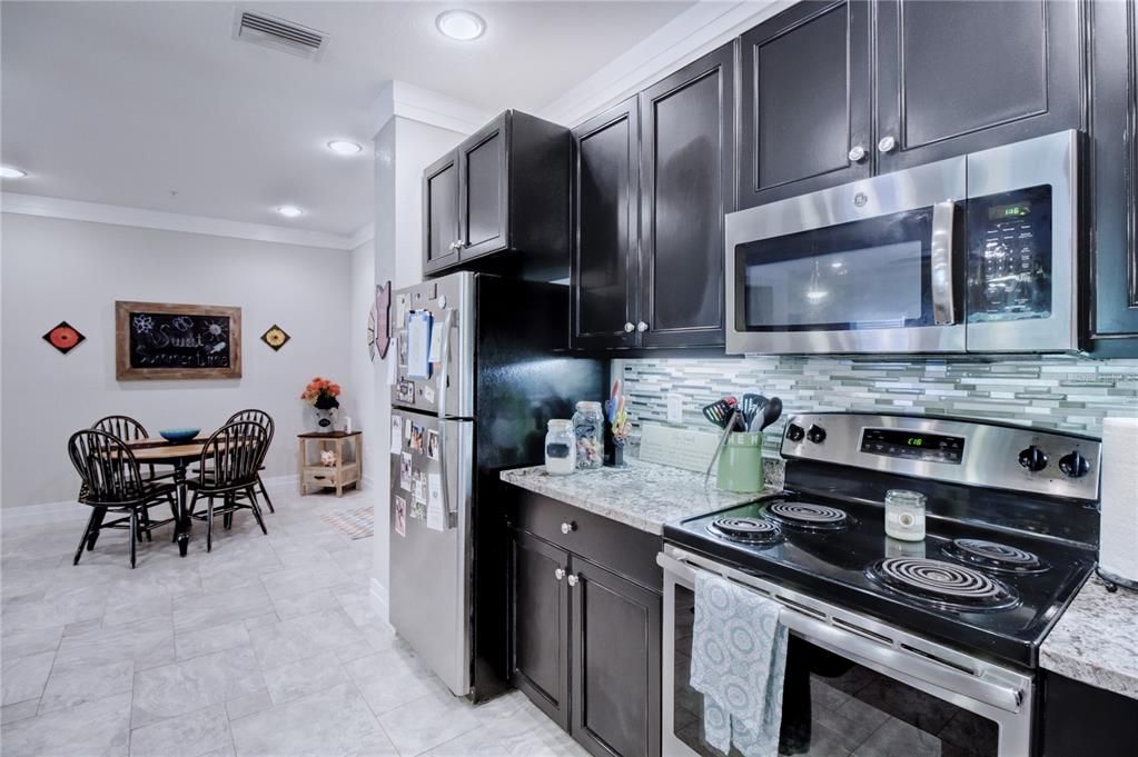 Stainless Steal appliances, lots of counterspace