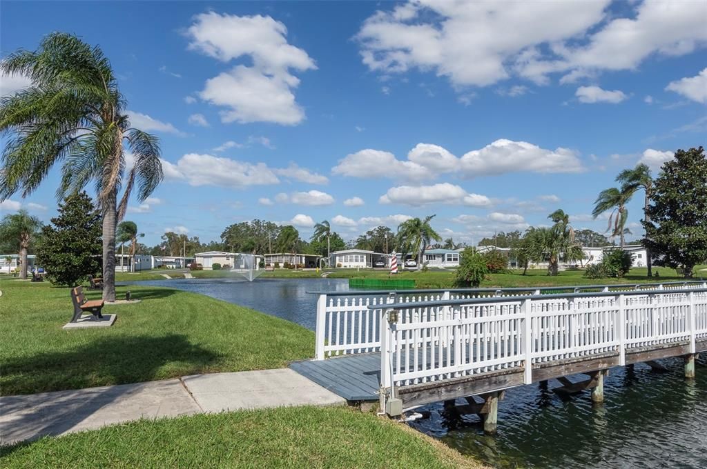 LAKE WITH DOCKS