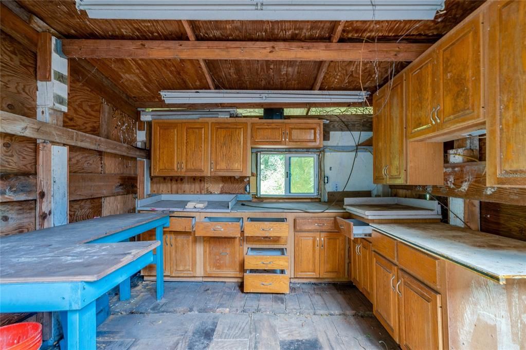 Cabinets in carport