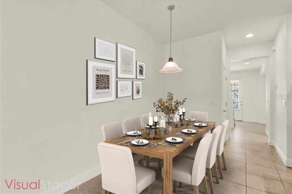 Virtually staged Dining area