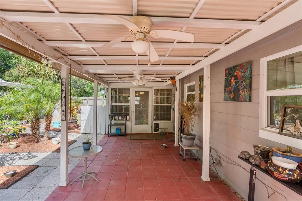 Backyard covered patio