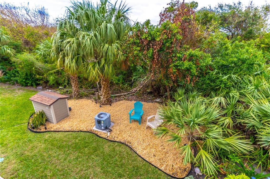 Rear yard sitting area