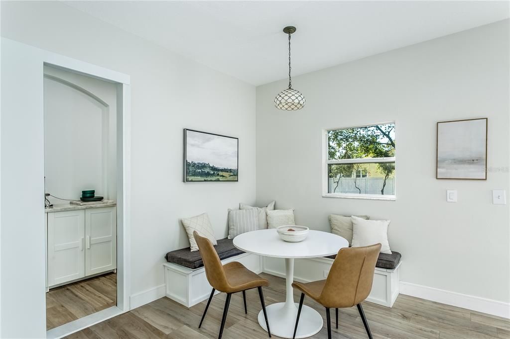 Dinette with secret doorway into the laundry room