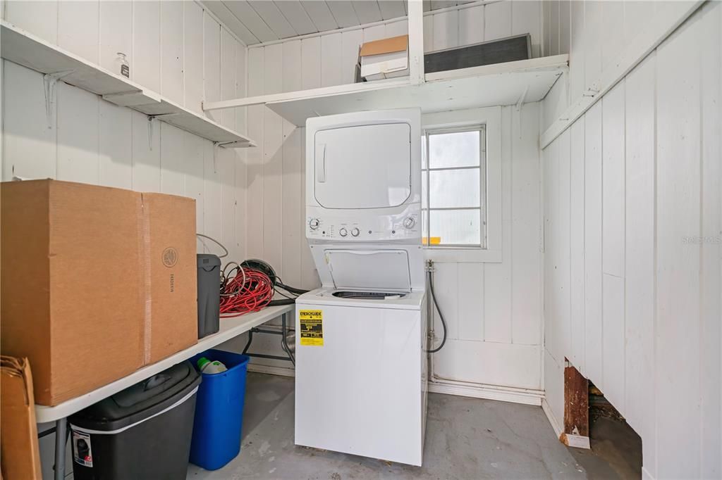 Laundry and Storage Room off Side Patio