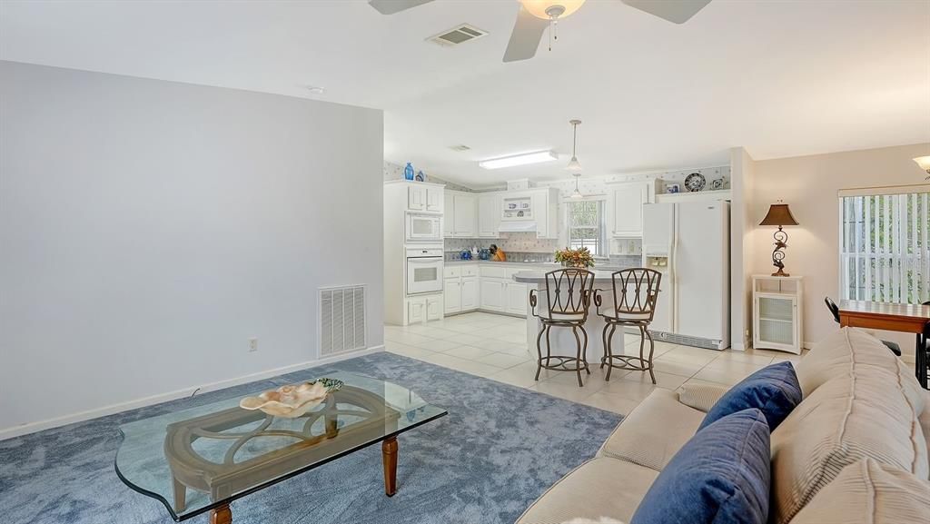 Great Room & Kitchen with Island/Breakfast Bar.