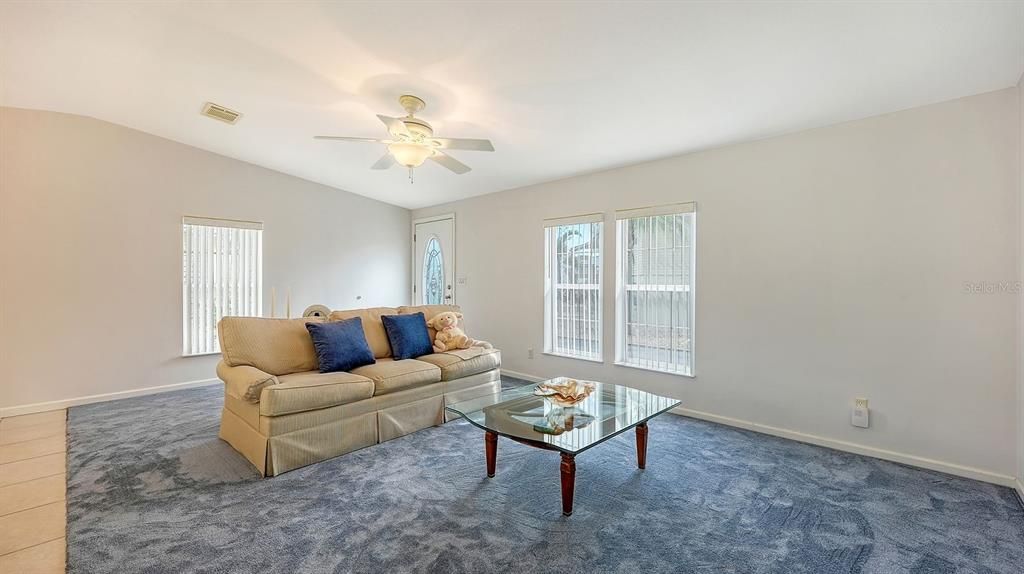 Great Room with a Vaulted Ceiling.