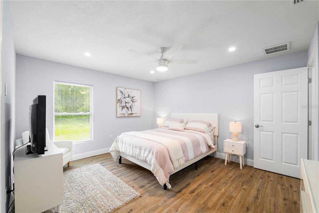 Staged master bedroom