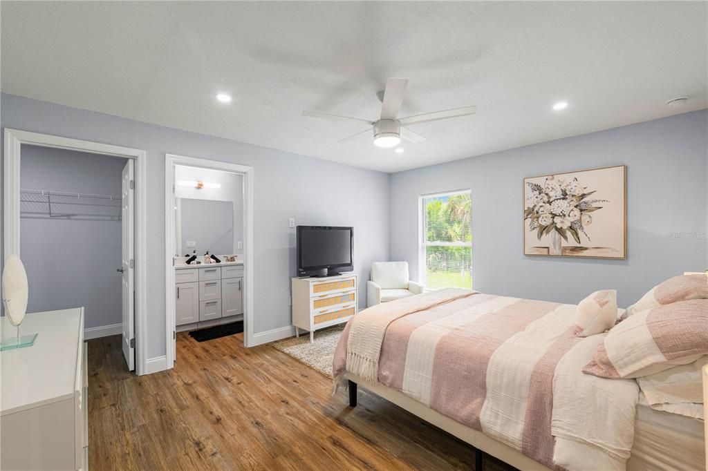 Staged master bedroom