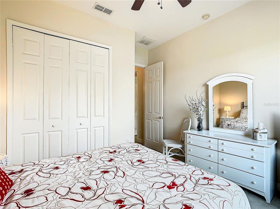 Bedroom facing lake.