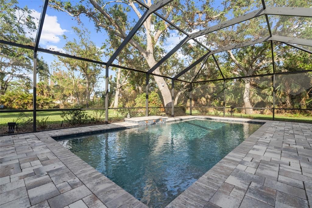 heated pool, allowing for swimming year round