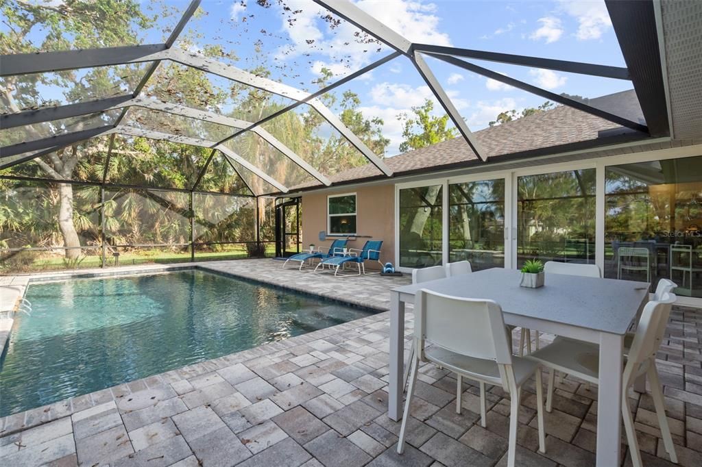 The larger covered lanai is perfect for gathering