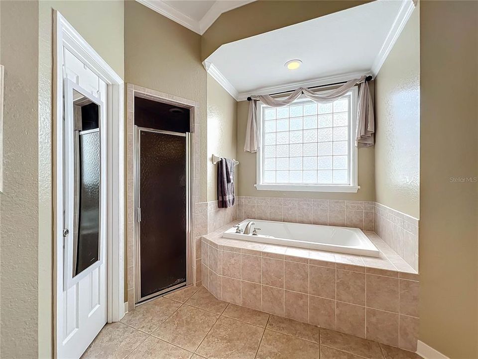 Tub and separate shower stall