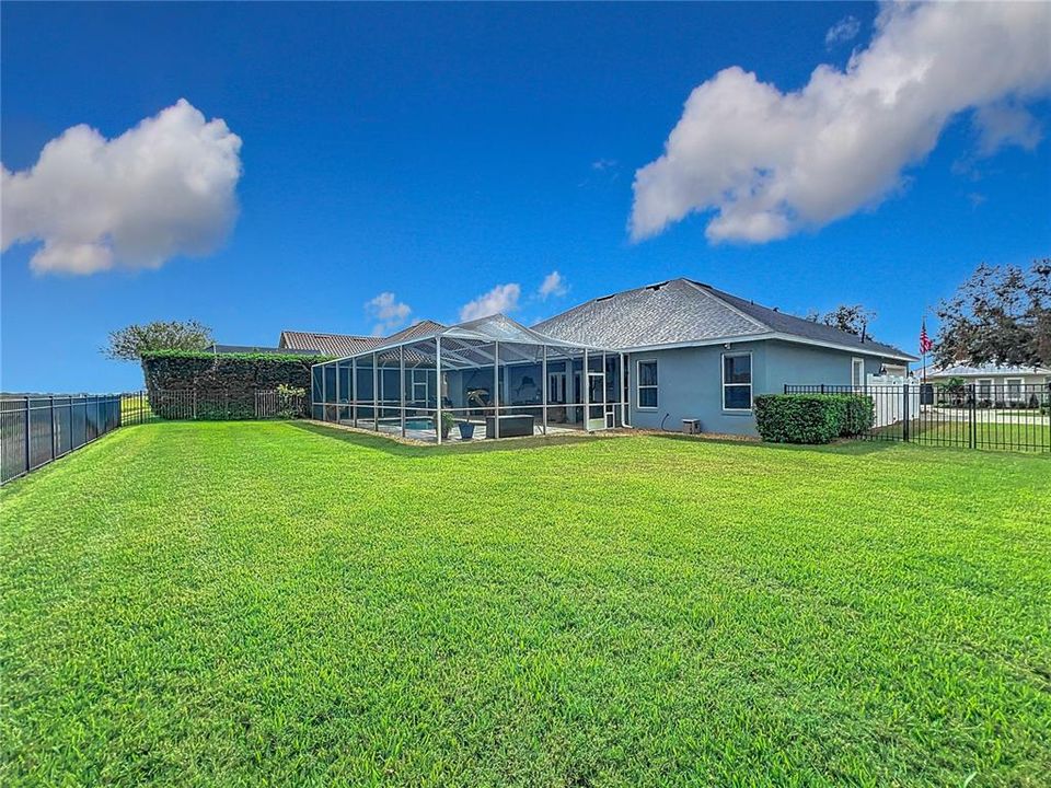 Fully fenced backyard